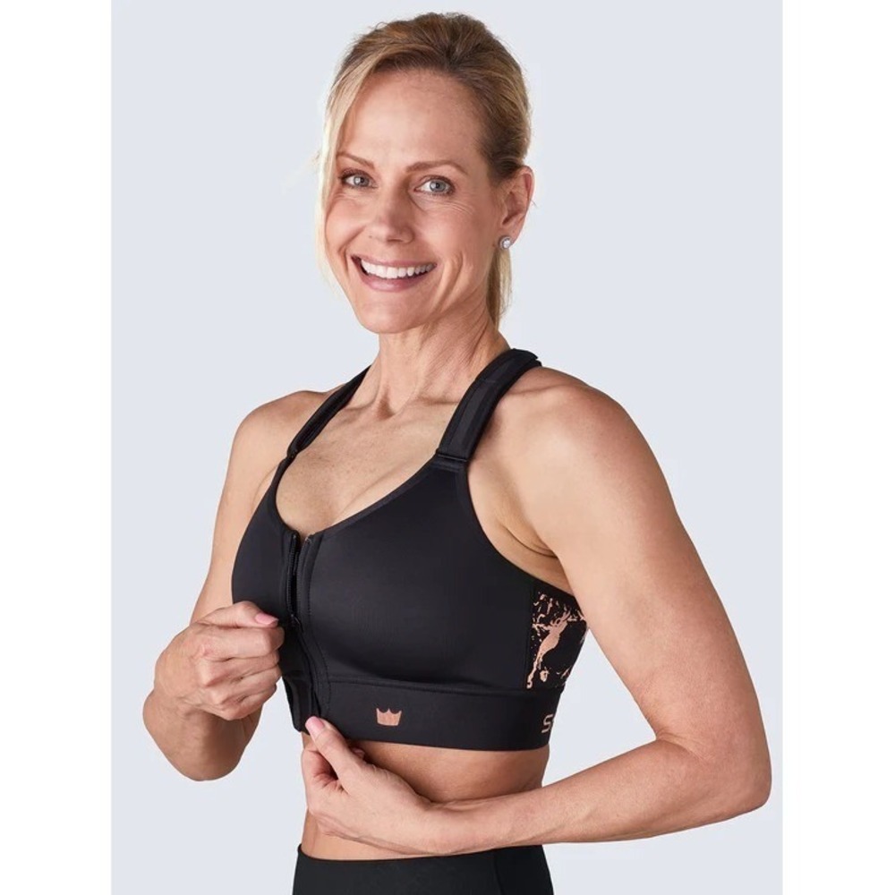 SHEFIT FLEX 4Luxe Sports Bra Black Supportive Fitness Activewear Medium Impact